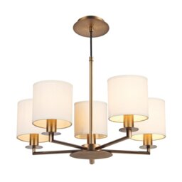 Dar TYL0563 Tyler 5 Light Pendant Ceiling Light In A Rustic Bronze Finish