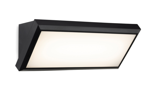 Firstlight 3840BK Nitro LED Resin Outdoor Wall Light In Black With White Diffuser IP65