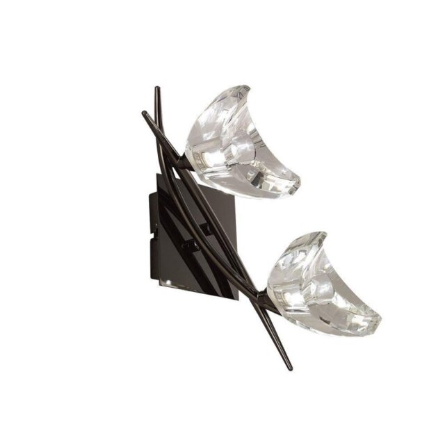 Mantra M1462BC/S Eclipse 2 Light Switched Wall Light In Black Chrome