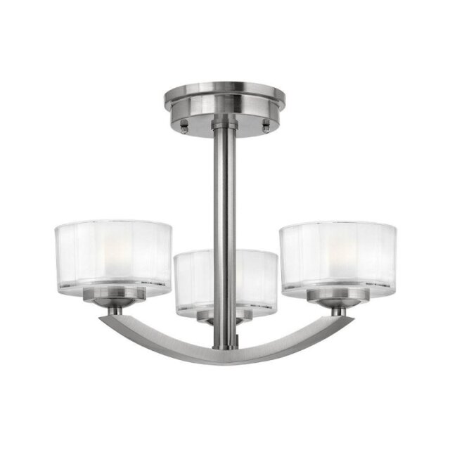 HK/MERIDIAN/SF 3 Light Brushed Nickel Semi Flush Light