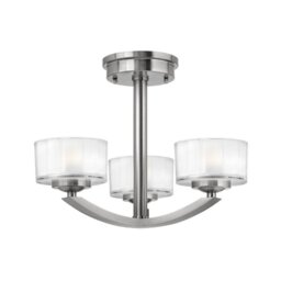 HK/MERIDIAN/SF 3 Light Brushed Nickel Semi Flush Light