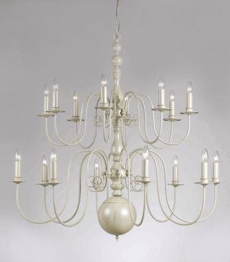 Impex PG05579/12/CRM Bologna 12 Light Cream Chandelier - product_finish:Cream Finish Frame