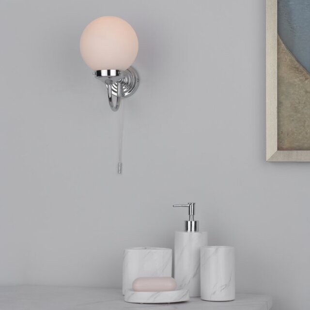 Dar BAR0750 Barclay Chrome Bathroom Wall Light IP44 Rated
