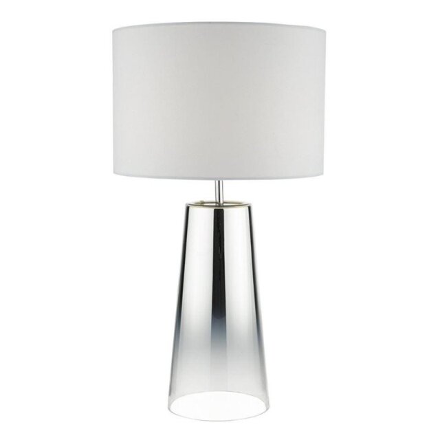 Dar SMO4250 Smokey Table Lamp With White Cotton Shade