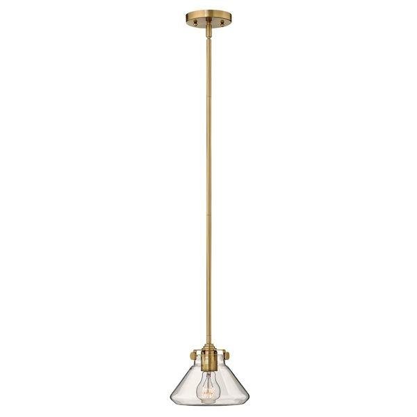 HK/CONGRESP/A BC Congress 1 Light Caramel Clear Conical Mini Pendant