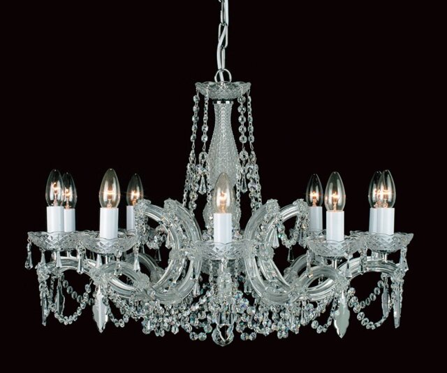 Impex Preciosa 10 Light Marie Therese Crystal Chandelier - product_finish:Chrome Finish Frame