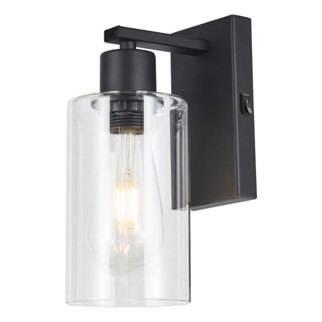 Dar Wisebuys Miu Single Wall Light In Matt Black Finish