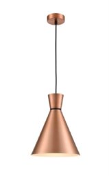 Franklite PCH216 Happy 1 Light Small Ceiling Pendant In Satin Copper - Dia: 250mm