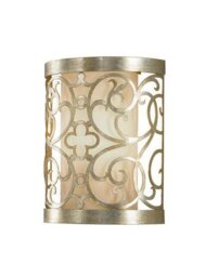 FE/ARABESQUE1 1 Light Silver Leaf Patina Wall Sconce