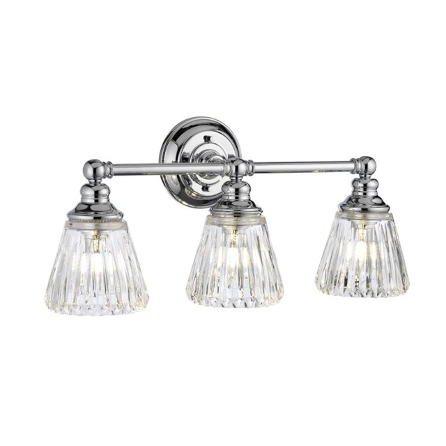 Quintiesse QN-KEYNES3-BATH Keynes 3 Light Bathroom Wall Light In Polished Chrome IP44
