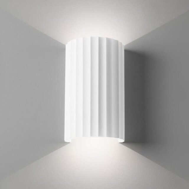 Astro 1335001 Kymi 220 Ribbed GU10 Half Moon Wall Light in Plaster Finish