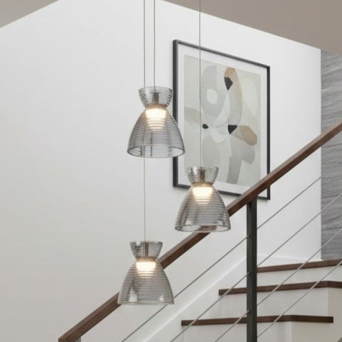 Firstlight 6842CHSM Royale LED 3 Light Cluster Ceiling Light In Chrome With Smoked Decorative Glass