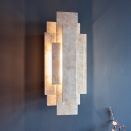 Modern Sculptural 2 Light Wall Light In Antique Silver Leaf Finish