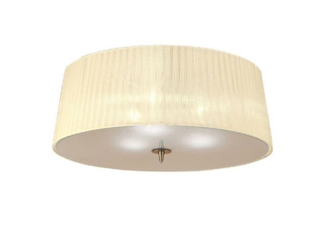 Mantra M4640AB Loewe 3 Light Flush Ceiling Light With Shade In Antique Brass