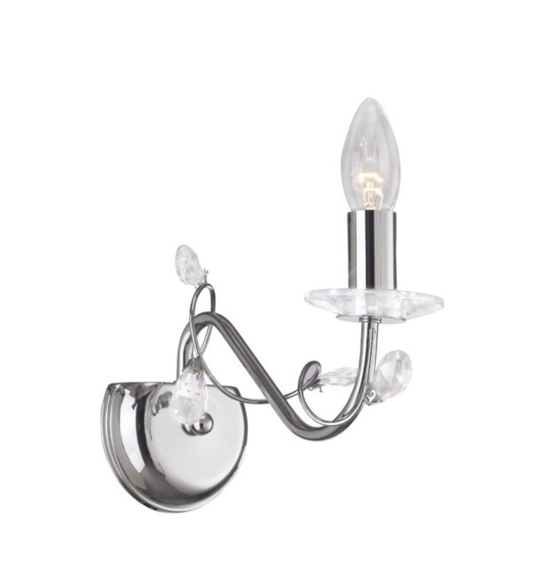 Diyas IL31211 Willow Single Wall Light in Polished Chrome Finish