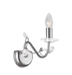 Diyas IL31211 Willow Single Wall Light in Polished Chrome Finish