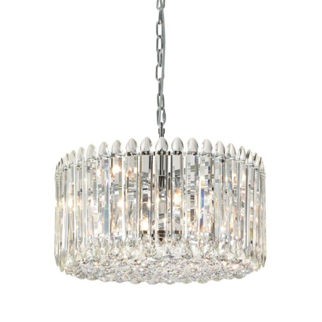 Franklite Diva 11 Light Crystal Ceiling Pendant Light In Polished Chrome Finish FL2461-11