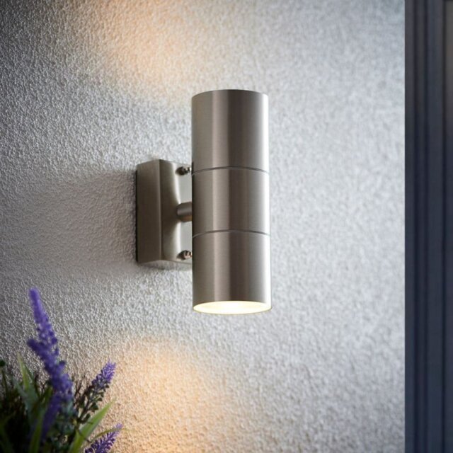 Endon EL-40095 Canon Stainless Steel IP44 Outdoor Up / Down Wall Spotlight