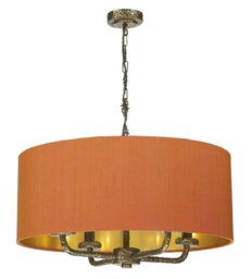 David Hunt Lighting SLO0463-11-GD Sloane Pendant In Bronze with Orange Shade