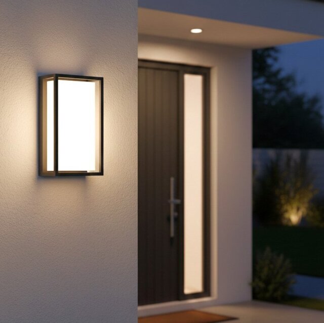 Firstlight 6830GP Lyon LED Wall Light In Graphite with Opal White Polycarbonate Diffuser
