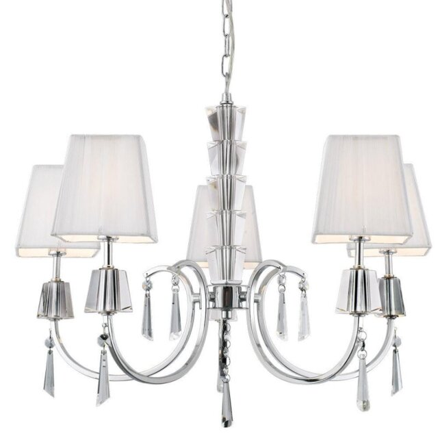 Searchlight 6885-5CC Portico Chrome 5 Light Ceiling Pendant Light