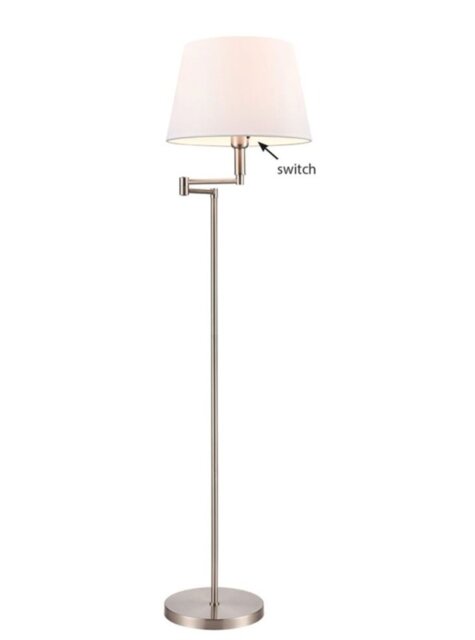 Franklite 1 Light Swing-Arm Floor Lamp Finished in Satin Nickel SL254/1191