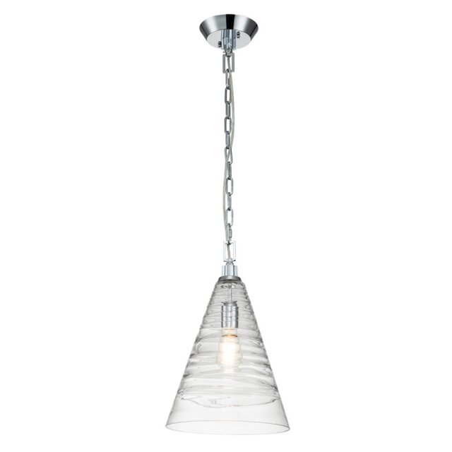 Quintiesse QN-ELMORE-P-PC Elmore Single Ceiling Light In Polished Chrome Finish With Candy Glass