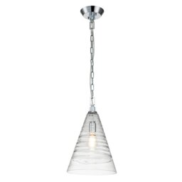 Quintiesse QN-ELMORE-P-PC Elmore Single Ceiling Light In Polished Chrome Finish With Candy Glass