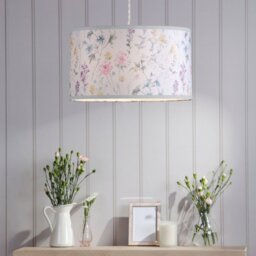 Laura Ashley Wild Meadow Multi Blue Cotton Drum Shade 38cm LA3756682-Q