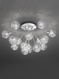 Franklite FL2329/15 Chrome 15 Light Textured Glass Ceiling Light