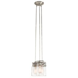 Elstead KL/BRINLEY3 NI Brinley 3 Light Ceiling Pendant Light In Brushed Nickel