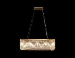 Baden 80 x 37 cm Rectangular Pendant Chandelier In Gold Finish With Crystal Glass
