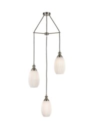 Franklite Marcella 3 Light Cluster Ceiling Light In Matt White Finish 47 cm FL2421-3/348