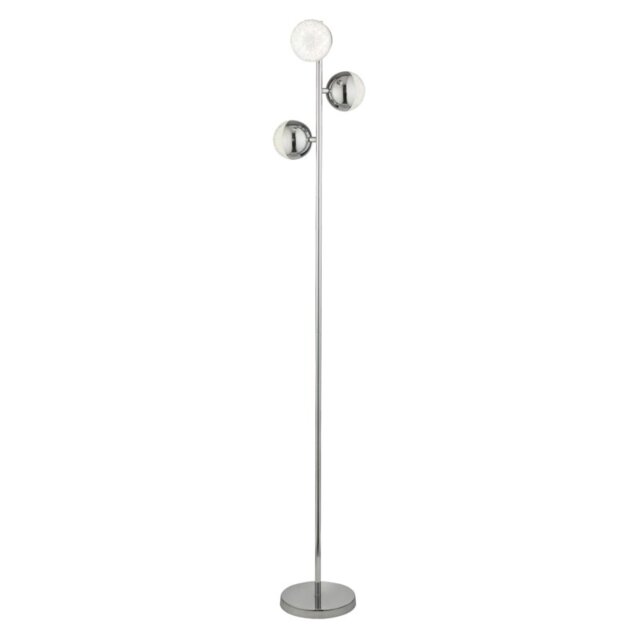 Searchlight Eclipse 3 Light Floor Light In Chrome With Crystal Sand
