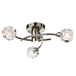 Dar SEA5375 Seattle 3 Light Semi Flush Light in Antique Brass