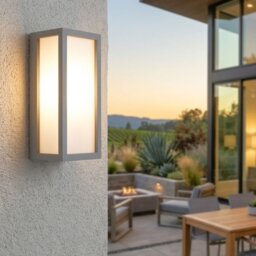 Firstlight 2331SI Warwick Silver Outdoor Wall Light with Opal Diffuser