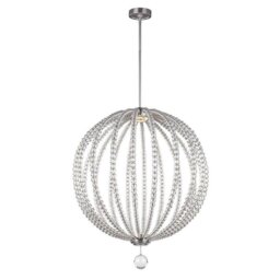 FE/OBERLIN/P/L Oberlin 1 Light Large LED Ceiling Pendant Light In Satin Nickel - Dia: 813mm