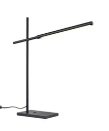Franklite Leo Table Desk Lamp In Matt Black Finish With USB Port TL605