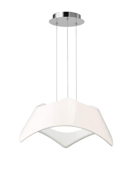 Mantra M4810 Maui LED Ceiling Pendant Light In Chrome And White