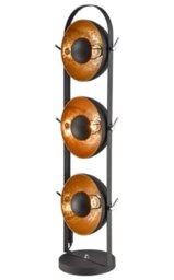 Franklite SL238 Standard Lamp 3 Light Floor Light In Black with Gold Inside