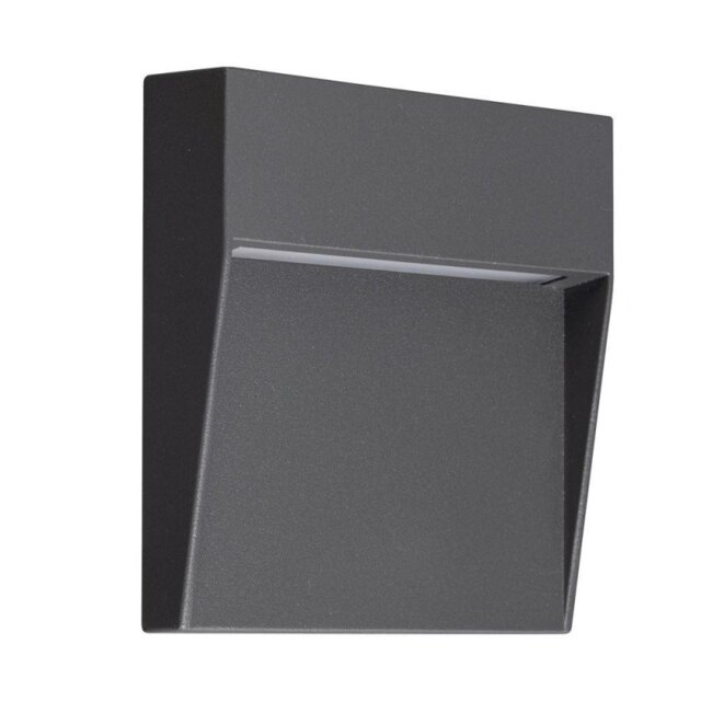 Mantra Fusion M7011 Baker 1 Light Outdoor Small Square 3 Watt, 150 Lumen Wall Light In Anthracite