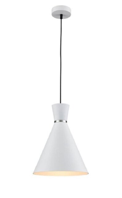 Franklite PCH212 Happy 1 Light Small Ceiling Pendant In Satin White - Dia: 250mm