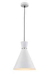Franklite PCH212 Happy 1 Light Small Ceiling Pendant In Satin White - Dia: 250mm