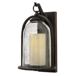 HK/QUINCY/M Quincy 1 Light Medium Wall Lantern Light In Oil Rubbed Bronze - Height: 425mm