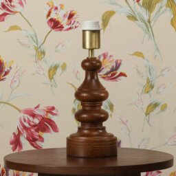 Laura Ashley Millbrook Table Lamp Base Only In Dark Wood And Industrial Brass Finish LA3756660-Q