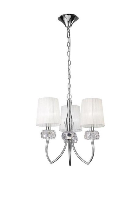Mantra M4633 Loewe 3 Light Ceiling Pendant Light With Shades In Chrome