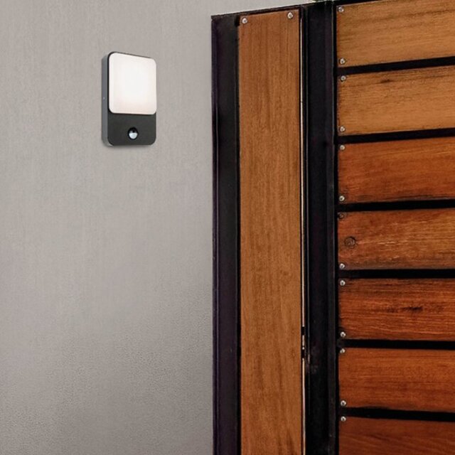 Firstlight 3855GP Hero LED Outdoor Wall Light with PIR In Graphite With White Diffuser IP54