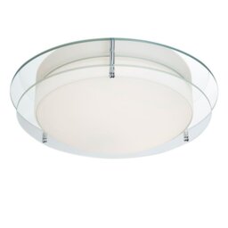 Searchlight 8803-36CC Flush Ceiling Light In Chrome With Glass Edging