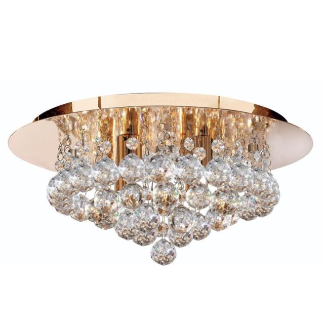 Searchlight 3404-4GO Hanna 4 Light Flush Ceiling Crystal Light