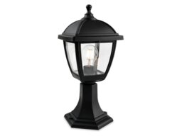 Firstlight 2817BK Palma Outdoor Pedestal Lantern In Black Resin Finish IP44